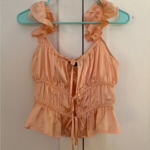Peach satin blouse brand new never worn